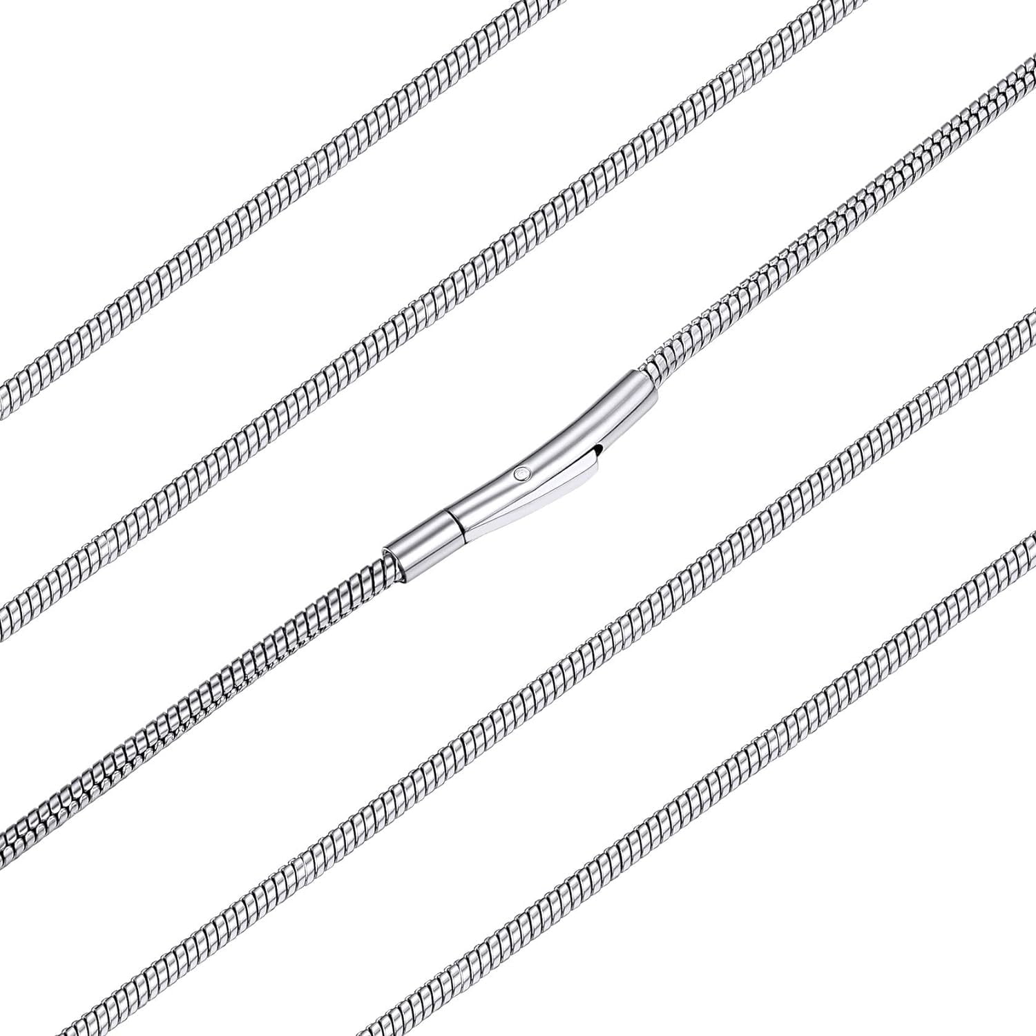 ChainsHouse 2.0mm Thin Snake Chain Necklaces for Women Men Stainless Steel Waterproof 16"-30" Jewelry Gift