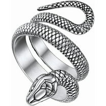 ChainsHouse Snake Ring for Women Men Stainless Steel Retro Punk Gothic Jewelry Antique Octopus/Serpent Rings Birthday Christmas Holiday Jewelry Gift ,Size 7-14(Box)