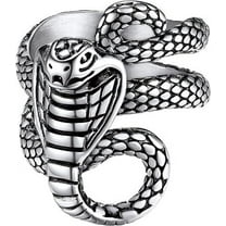 ChainsHouse Vintage Rings for Men Women Silver Stainless Steel Non Tarnish Snake Shaped Gothic Ring Jewelry Gift, Size 7-14