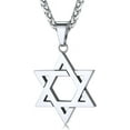 thumbnail image 1 of ChainsHouse Star of David Necklace for Men Women Stainless Steel/Gold Plated/Black with Cross/Dog Tag Pendant Classic Jewish Isael Necklaces Jewelry Gift, 1 of 9