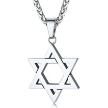 ChainsHouse Star of David Necklaces Pendant for Women,Stainless Steel Magen Pendant Jewish Israel Jewelry for Birthday Mother's Gift(Box)