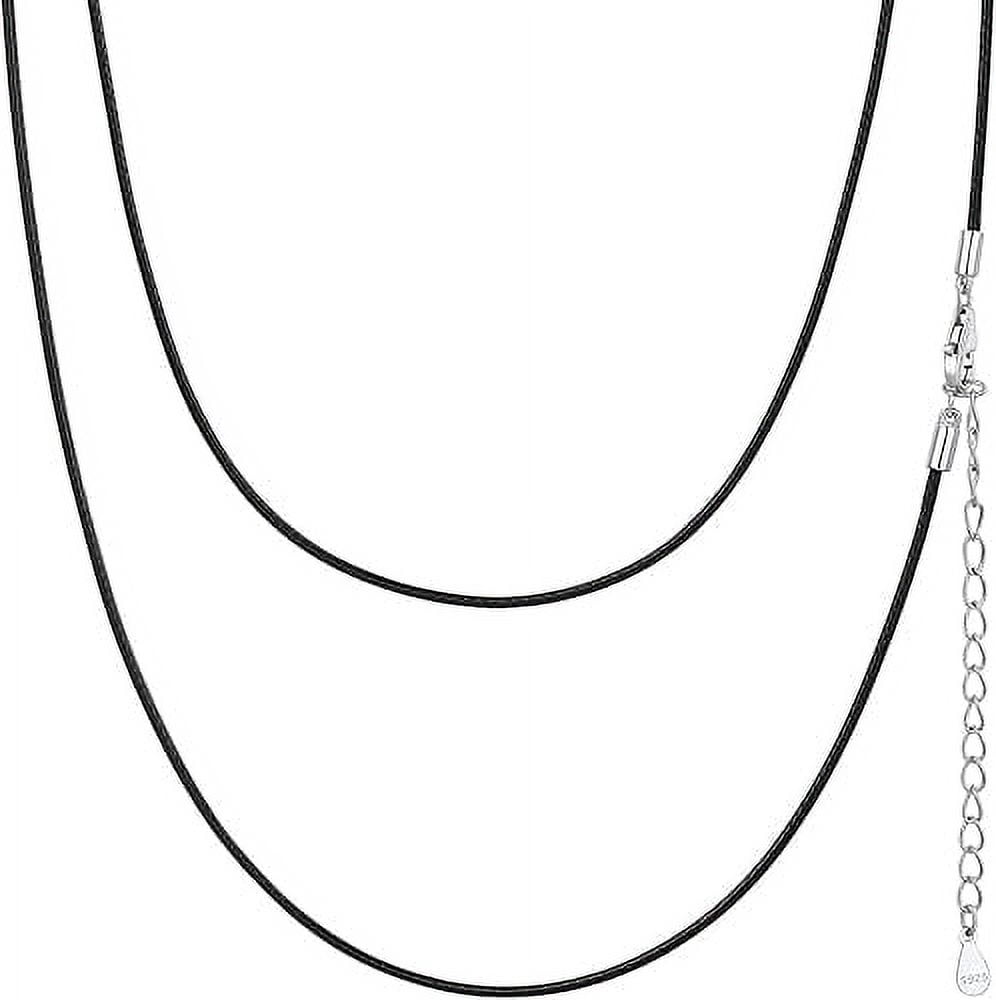 Leather Rope Chain ChainsHouse Thin Woven Wax Rope Necklaces for Women Men Braided Leather ...