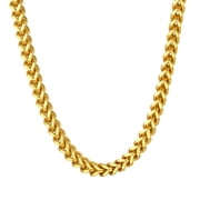 ChainsProMax 18K Gold Chain for Men Franco Square Box Link Necklace Gold Plated Mens Square Necklace