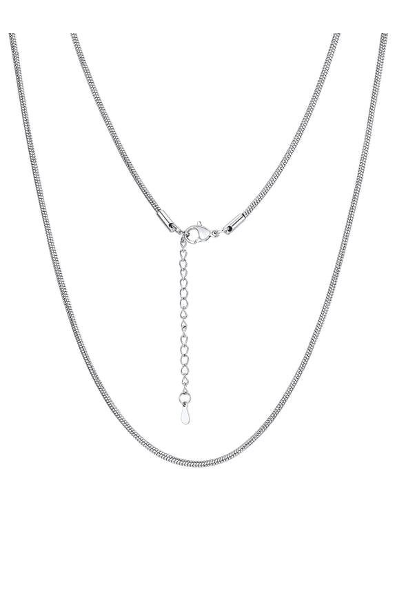 1mm/1.2mm/1.5mm/2mm Snake Chain 14K Gold Plated Stainless Steel Chain Necklace for Men Women