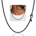 thumbnail image 1 of ChainsProMax 2mm Men Box Chain Necklace Black Stainless Steel Necklace Christmas Birthday Gifts for Him Father Son, 1 of 8