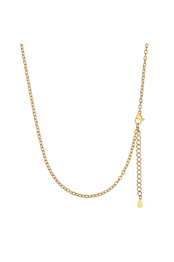 2mm Thin Women Rolo Cable Chain for Pendants Stainless Steel Chain Necklace 18"-30"