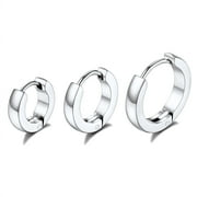 CHAINSPROMAX 3 Pairs Stainless Steel Hoop Earrings 14K Gold Plated Huggie Cartilage Hoop Earrings for Women Men