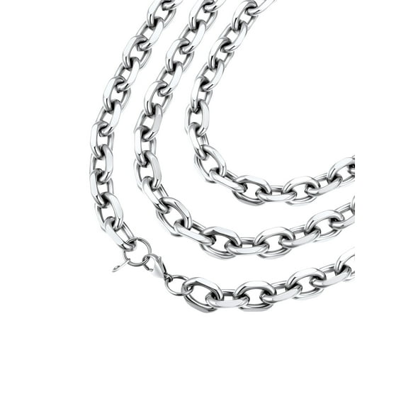 ChainsProMax 3mm/5mm/7mm/12mm Rolo Cable Chain Stainless Steel Chain Necklace for Men Women 18"-24" Fathers Day Jewelry Gift for Dad Son
