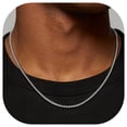 thumbnail image 1 of ChainsProMax 3mm Men Necklace Box Chain 14K Gold Plated Stainless Steel Chain Necklace Fathers Day Jewelry Gift for Dad Son, 1 of 7