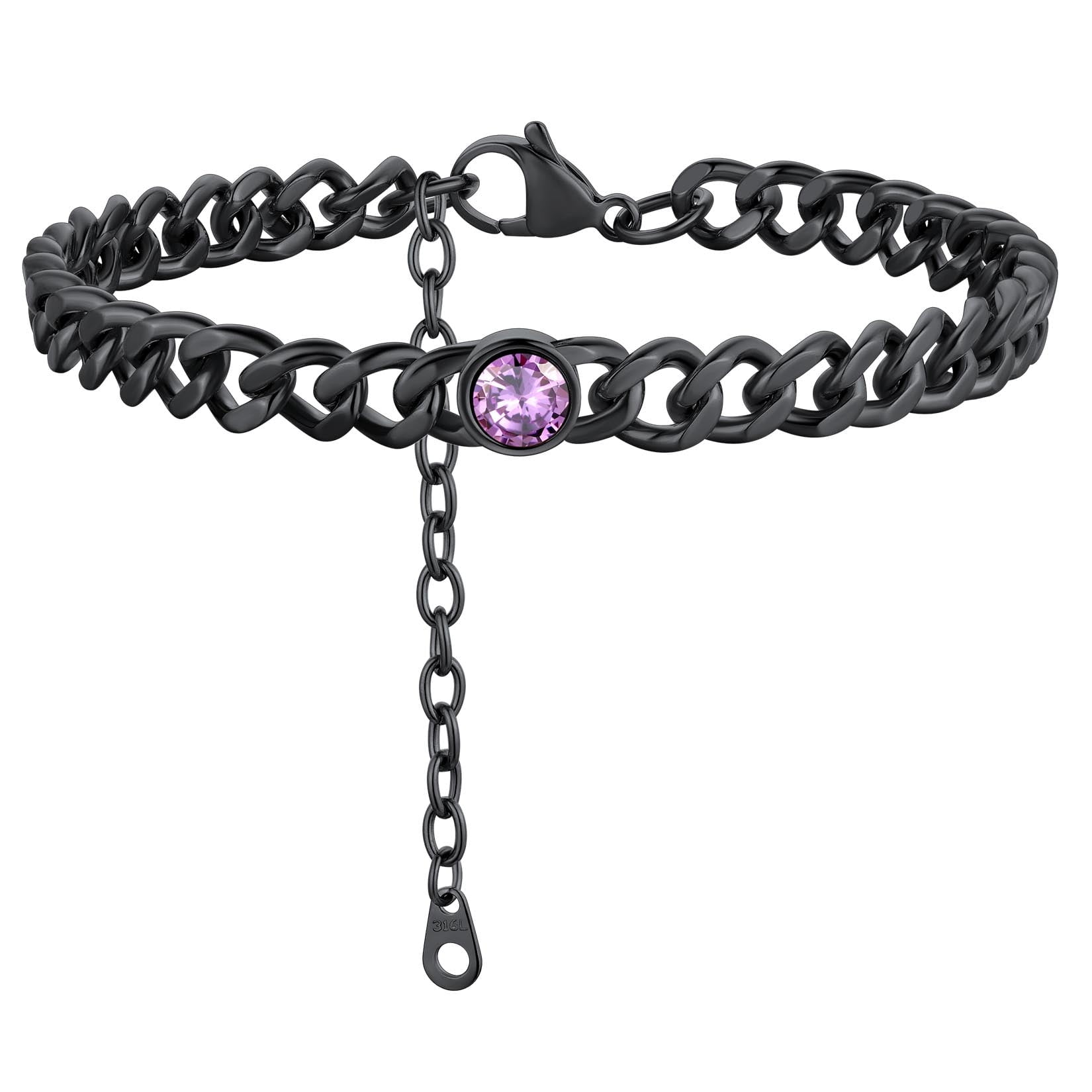ChainsProMax 7mm Cuban Link Anklet for Men Women Birthstone