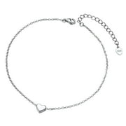 ChainsProMax 925 Sterling Silver Anklets Heart Silver Ankle Bracelets for Women Summer Jewelry Gift