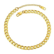 ChainsProMax Ankle Bracelets for Women Anklet Gold Plated Anklets Mens Cuban Link Ankle Chain