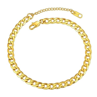 ChainsProMax Ankle Bracelets for Women Anklet Gold Plated Anklets Mens Cuban Link Ankle Chain