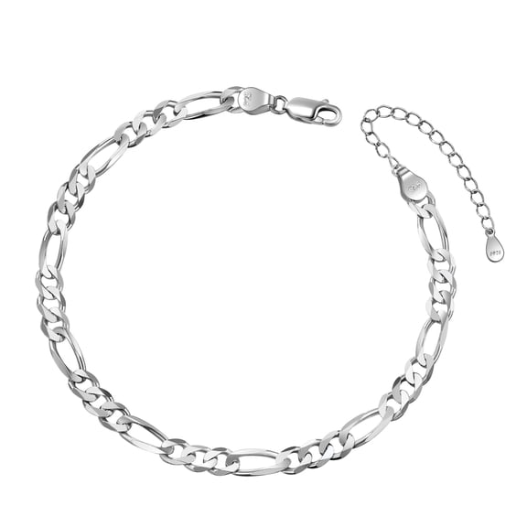 ChainsProMax Anklet Chain for Women Men 925 Sterling Silver Figaro Foot Bracelet Jewelry Gift