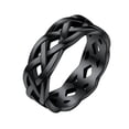 thumbnail image 1 of ChainsProMax Black Celtic Ring Men Size 8 Stainless Steel Irish Style Knot Band, 1 of 7