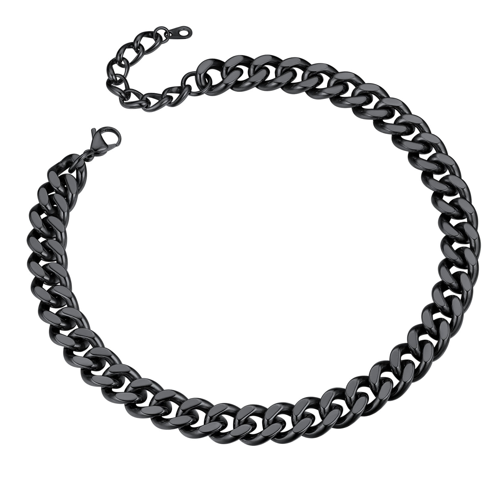 ChainsProMax 12mm Thick Stainless Steel Black Chain, Good Link 14
