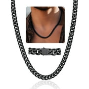 CHAINSPROMAX Black Chain Necklace 20inch Mens Necklaces Black Metal Necklace Chain Mens Stainless Steel Necklaces