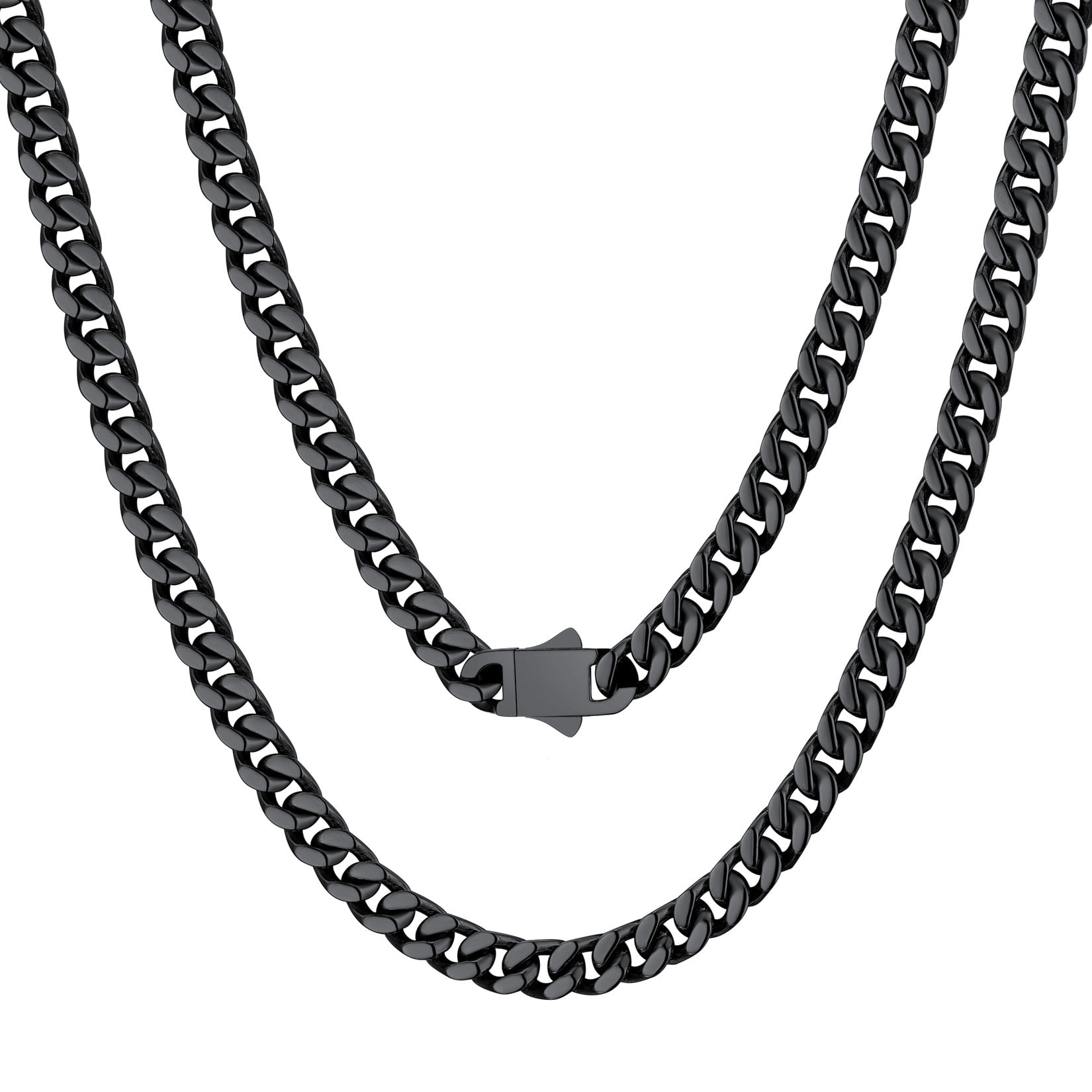 ChainsProMax Black Chain Necklace for Men 22inch Stainless Steel Mens