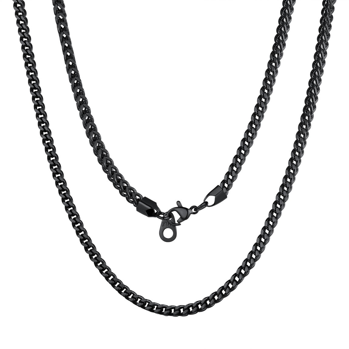 ChainsProMax Black Chain Necklace for Men Rope Chain Franco Necklace 3mm 18inch