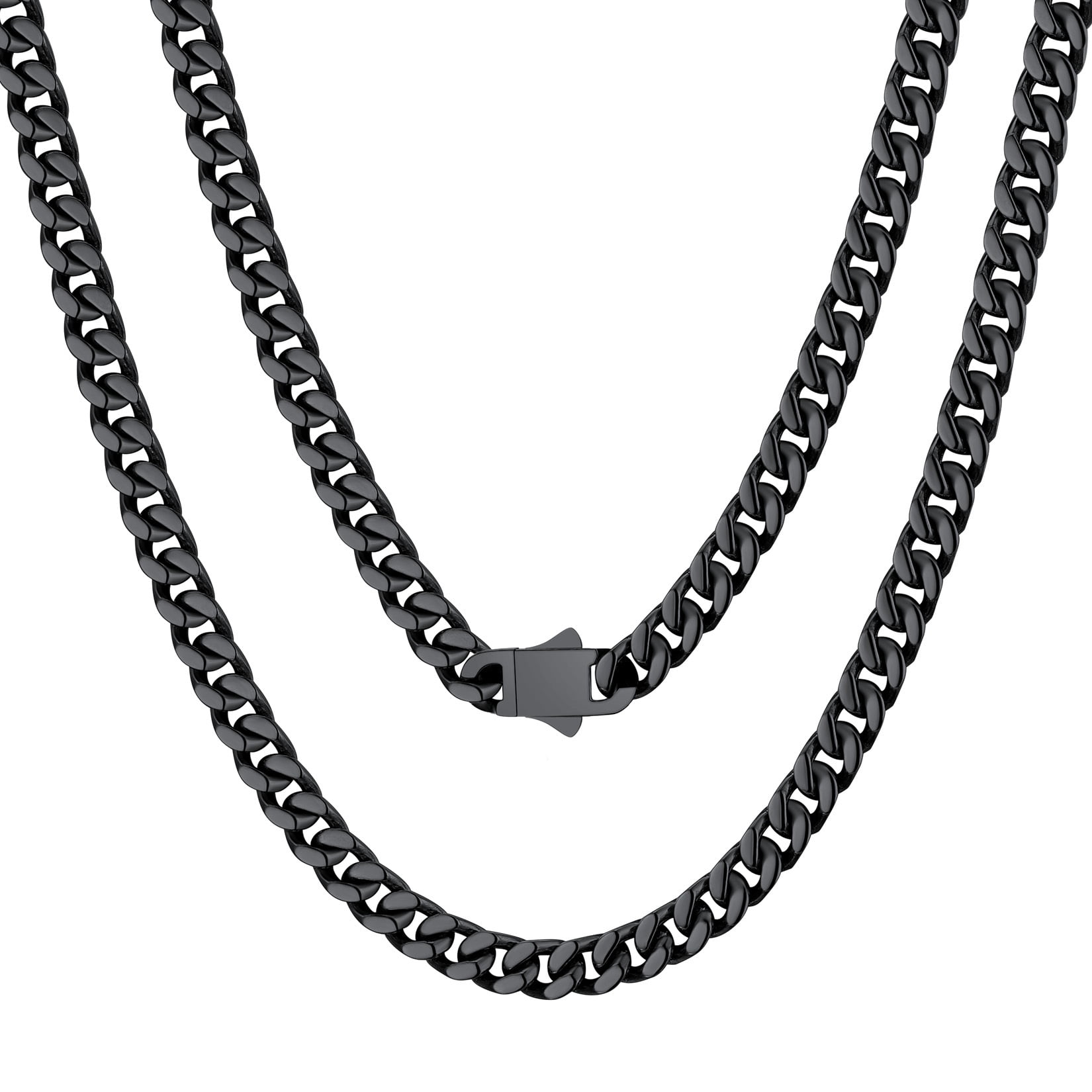 1.5mm-5mm 10-100 Black or Silver Stainless Steel Ball Chain Necklace 