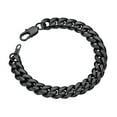 thumbnail image 1 of ChainsProMax Black Cuban Link Bracelet for Man Hiphop Bracelet Chunky Stainless Steel Bracelet 21 CM, 1 of 9
