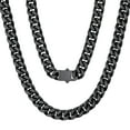thumbnail image 1 of ChainsProMax Black Cuban Link Chain for Men 20inch Black Necklace Cuban Chain, 1 of 8