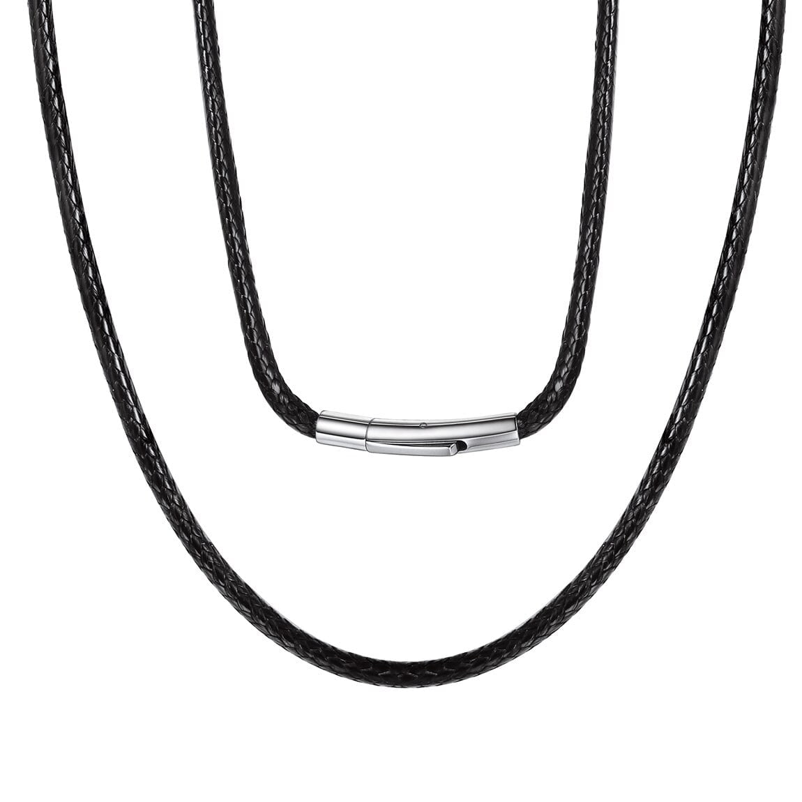 Leather Rope Chain ChainsProMax Black Leather Cord Necklace 3mm Rope Chain Necklace for ...