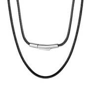 Loralyn Designs Brown Round Leather Necklace Cord (2mm) with Stainless  Steel Clasps (16 Inch)
