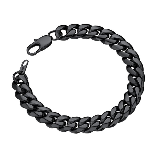 Wide Black Stainless Steel Men Bracelet Open Cuff Wide Black Stainless Steel Men Bracelet Open Cuff