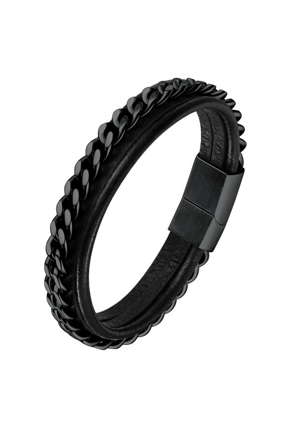 Braided Bracelet Leather Bracelet for Men Black Wristbands Bracelets Male Cool Bracelets Goth Bracelets