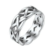 ChainsProMax Celtic Ring Stainless Steel Men Size 10 Irish Style Knot Band Rings Men