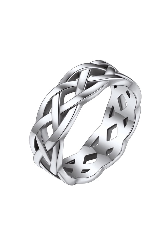 Celtic Ring Stainless Steel Men Size 10 Irish Style Knot Band Rings Men