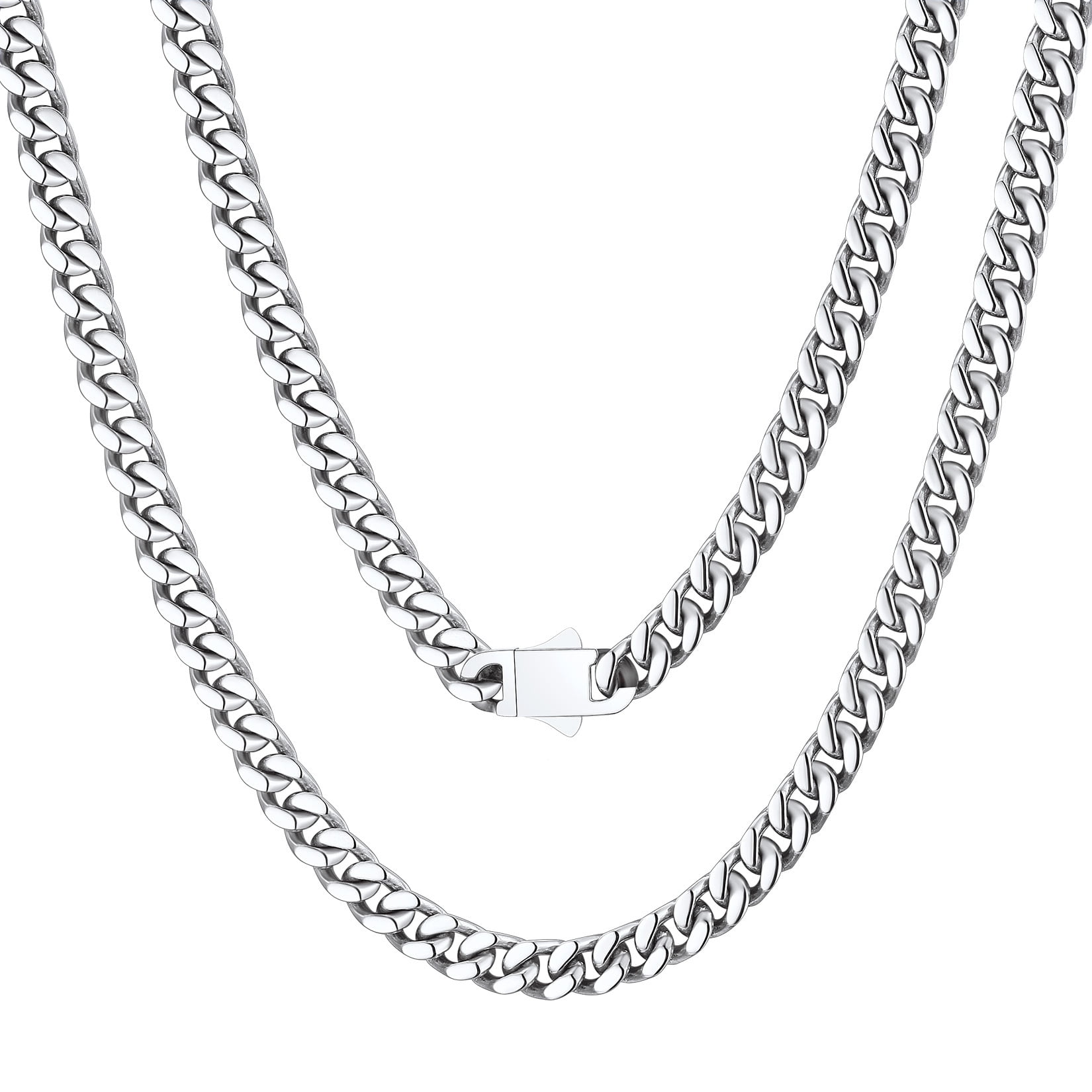 ChainsProMax Curb Link Necklace 18inch Mens Chain Cuban Chain Mens