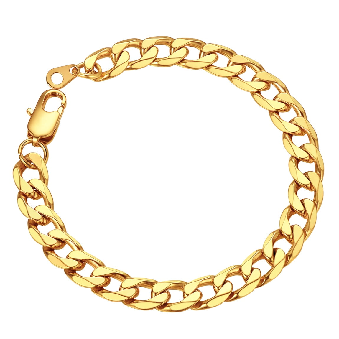 Protected 18 Carat Gold Plated Chain, 8mm 24 Necklace 8 Bracelet Men Xmas  Gift