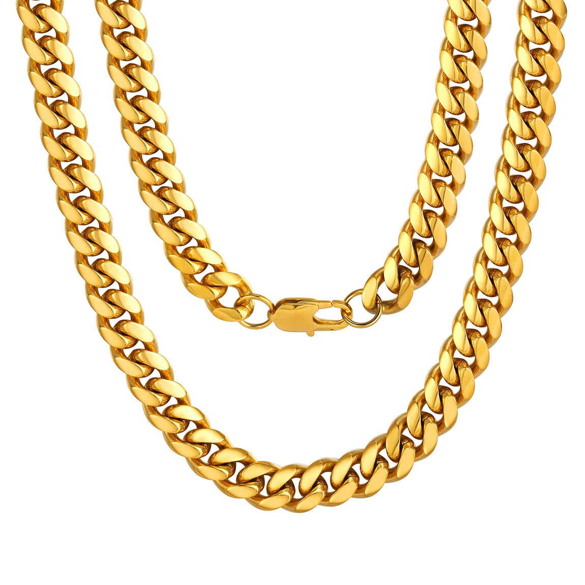 ChainsProMax Gold Cuban Link 30 inch Chain Golden Mens Rappers Necklace ...