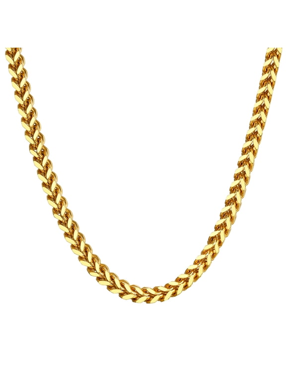 Men Women Chain Necklace 18K Fake Gold Plated Chains for Pendant 3mm 18inch