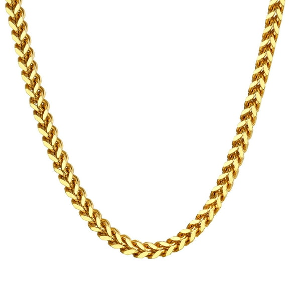 ChainsProMax Men Women Chain Necklace 18K Fake Gold Plated Chains for Pendant 3mm 20inch