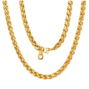 ChainsProMax Golden Chain Mens Necklace 6mm 26 inch 18K Gold Plated Neck Chain Mens Gift