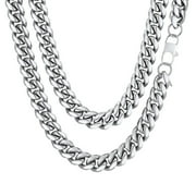 CHAINSPROMAX Hip Hop Men Necklaces Curb Cuban Chains 20inch 10mm Stainless Steel Chains Gift for Mens