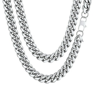 QQTDFG 11/13/16mm Polished Fashion Mens Chain Stainless Steel Curb