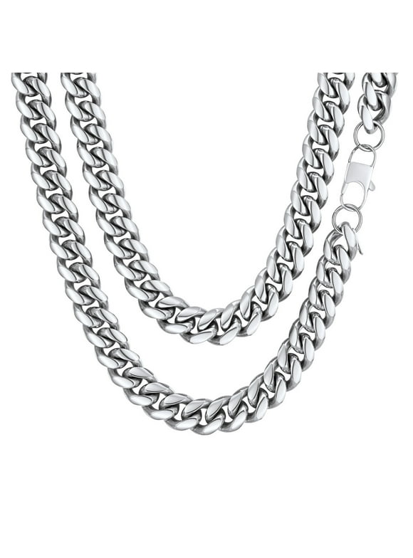 Hip Hop Men Necklaces Curb Cuban Chains 20inch 10mm Stainless Steel Chains Gift for Mens