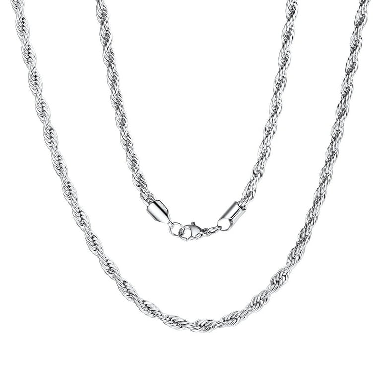 ChainsProMax Men 3mm Twist Rope Necklace Replacement Chain for