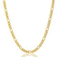 thumbnail image 1 of ChainsProMax Men 5mm Figaro Chain Necklace, 316L Stainless Steel/Gold Plated/Black, 18"-30", 1 of 8