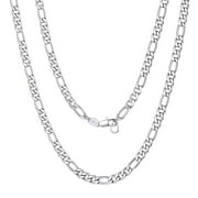 ChainsProMax Men 3mm Figaro Chain Necklace, 316L Stainless Steel/Gold Plated/Black, 18"-30"