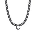 thumbnail image 1 of ChainsProMax Men A-Z Letter Necklace 7mm Cuban Link Chain Necklace Valentine's Day gift for Men, 1 of 9