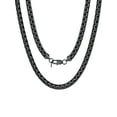 thumbnail image 1 of ChainsProMax Men Black Plated Stainless Steel Box Chain Necklace for Mens Gift 8mm 22" Necklace Gift for Dad Father Son, 1 of 7