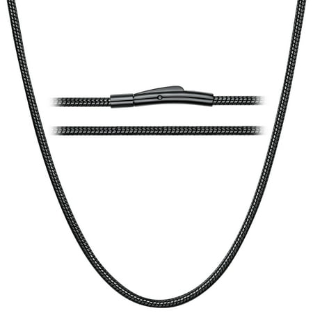ChainsProMax Black Snake Chain for Men Women Waterproof Braided Necklace Chain for Pendant Fathers/Mothers Day Gift Dad Mom