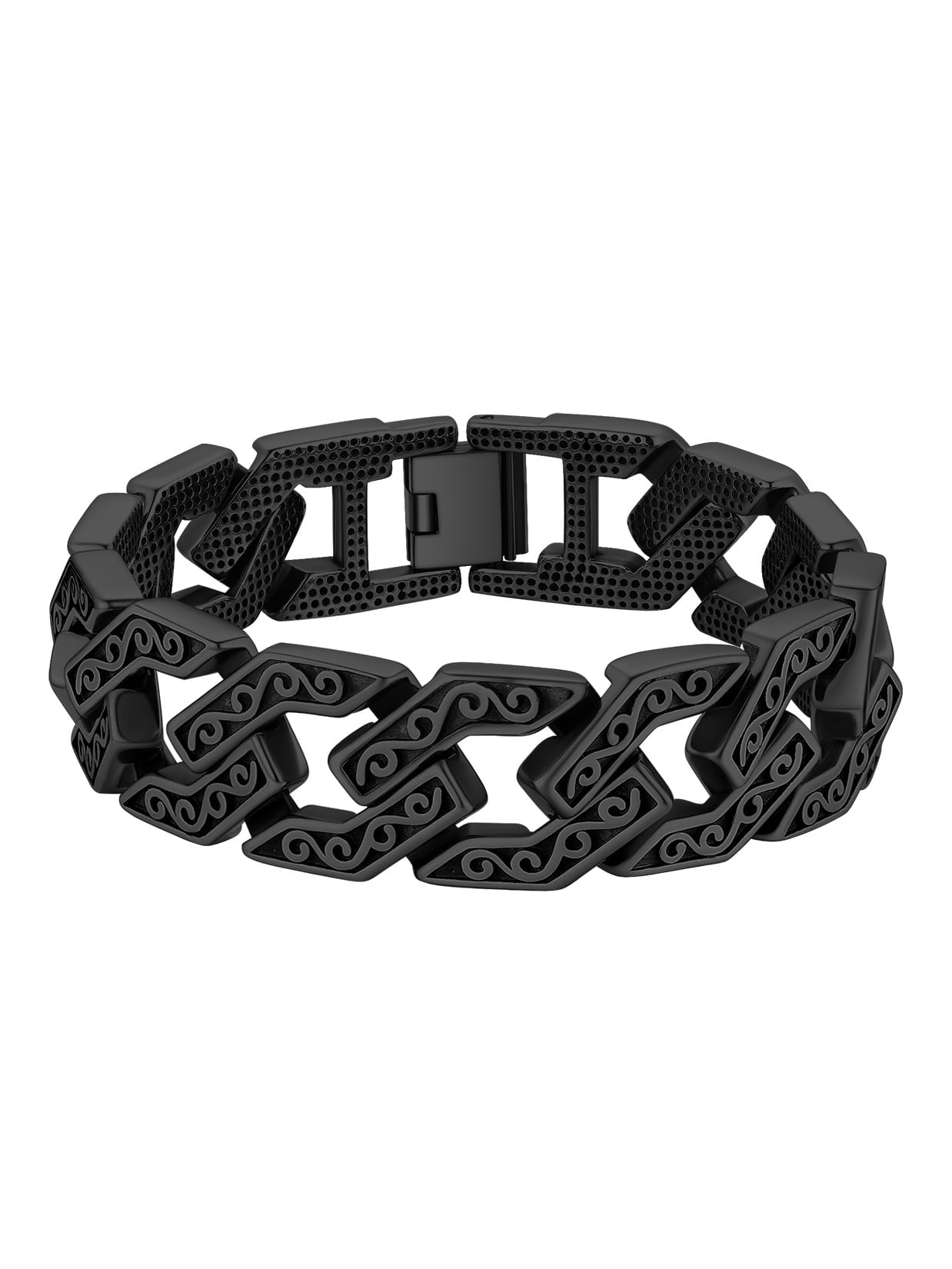 ChainsProMax Men Celtic Knot Bracelet, 316L Stainless Steel/Black Mens Jewelry Gift, 16mm Width, 7.5"-9"