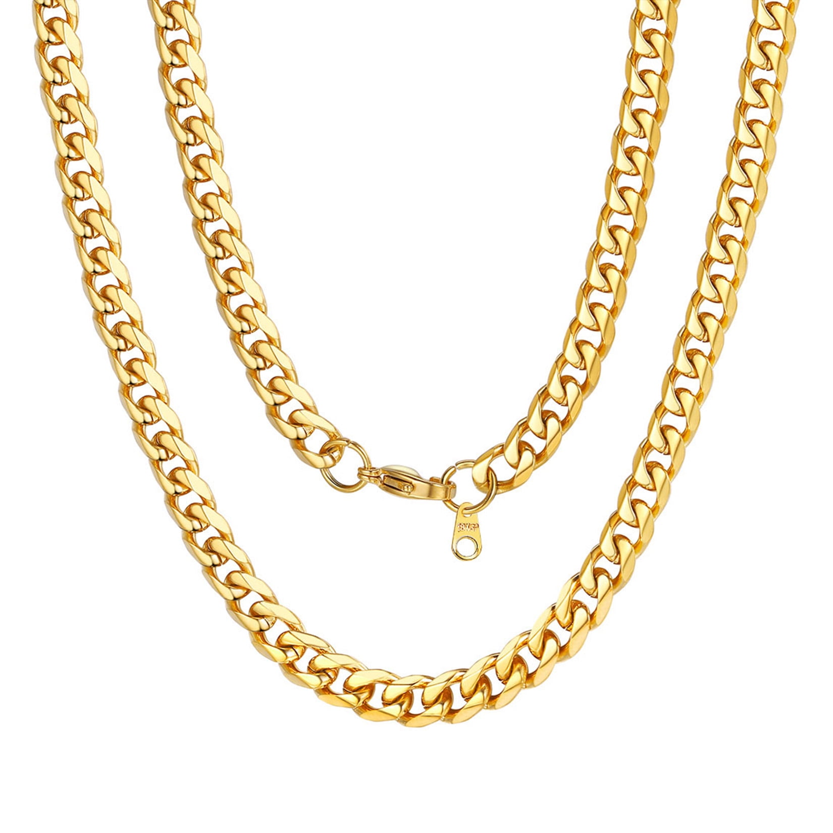 ChainsProMax Men Chain Gold Cuban Link Chain 6mm 20 inch Hip Hop Mens Necklace