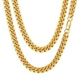 thumbnail image 1 of ChainsProMax Men Chain Gold Plated Necklace Stainless Steel Hiphop Rapper Jewelry Mens Gifts for Mens 22inches, 1 of 8